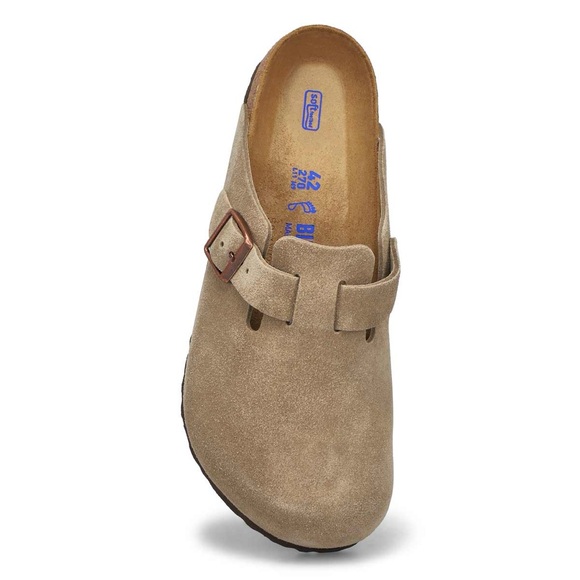 ✨BIRKENSTOCK BOSTON SUEDE SOFT FOOTBED CLOGS IN TAUPE 36 5 NARROW - Picture 7 of 14